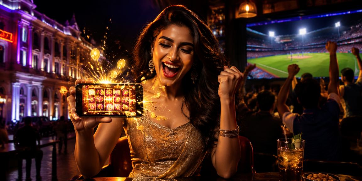 Neon lights in Connaught Place Delhi showcasing cricket betting and entertainment