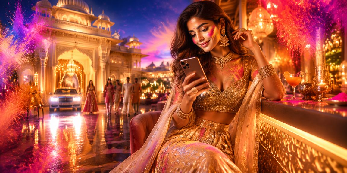 Female player enjoying mobile Andar Bahar casino game