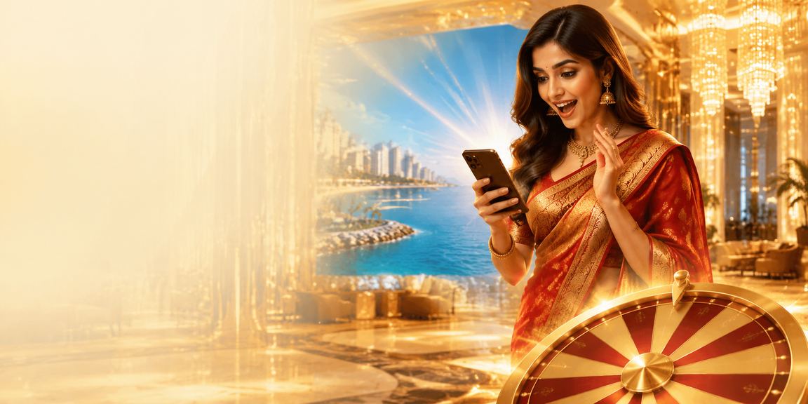 Indian woman enjoying roulette game on a mobile casino platform