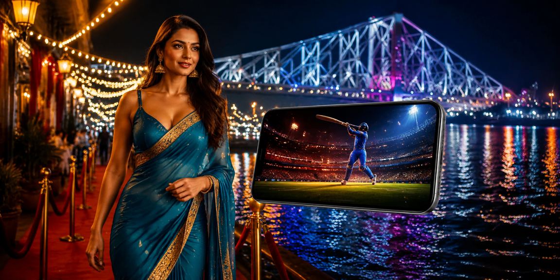 Elite VIP player enjoying sports betting in Kolkata traditional attire